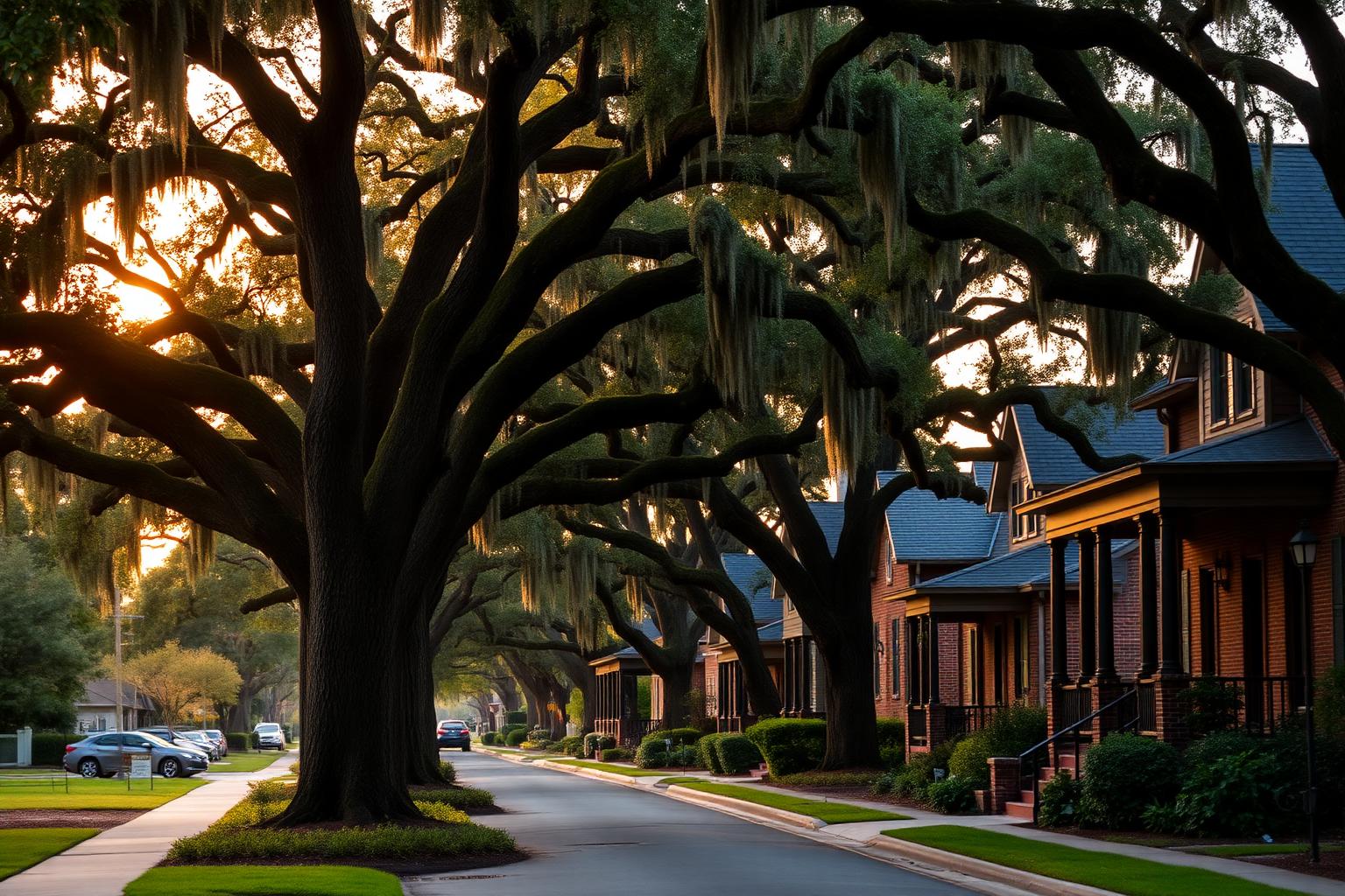 A residential neighborhood in Baton Rouge, Louisiana — communities served by Aging Gracefully Home Care