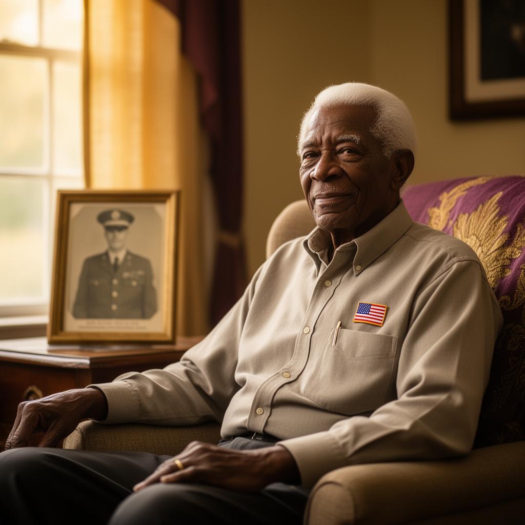 An elderly veteran whose service is honored every day through dedicated care